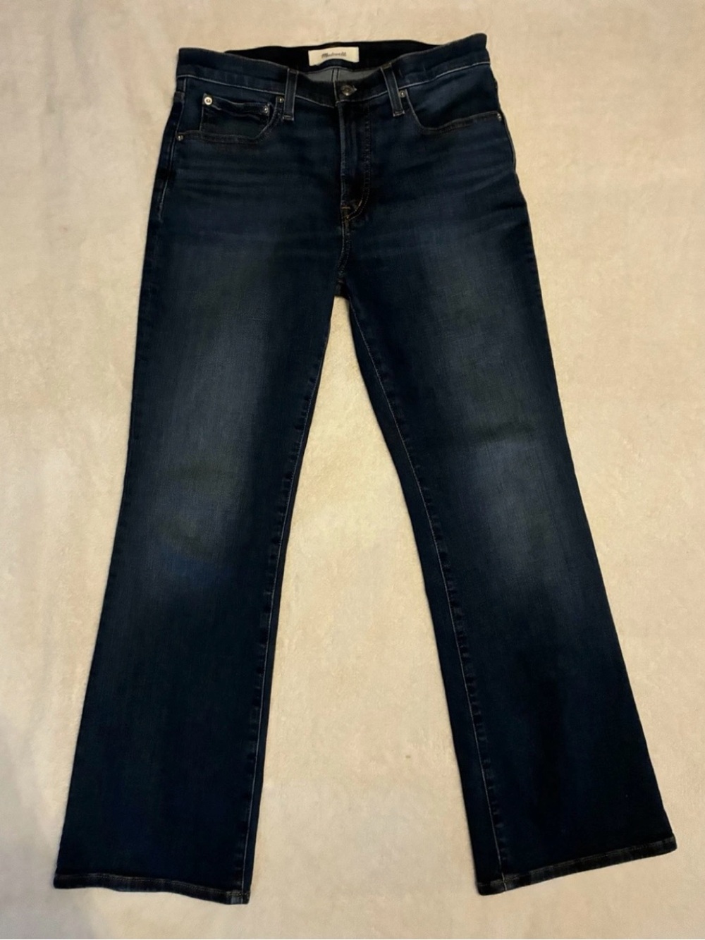 Madewell The Stretch Flare Crop Jeans Size 28 Dark Wash